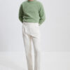 Two-Pleat Cut Trousers / Cotton Chino