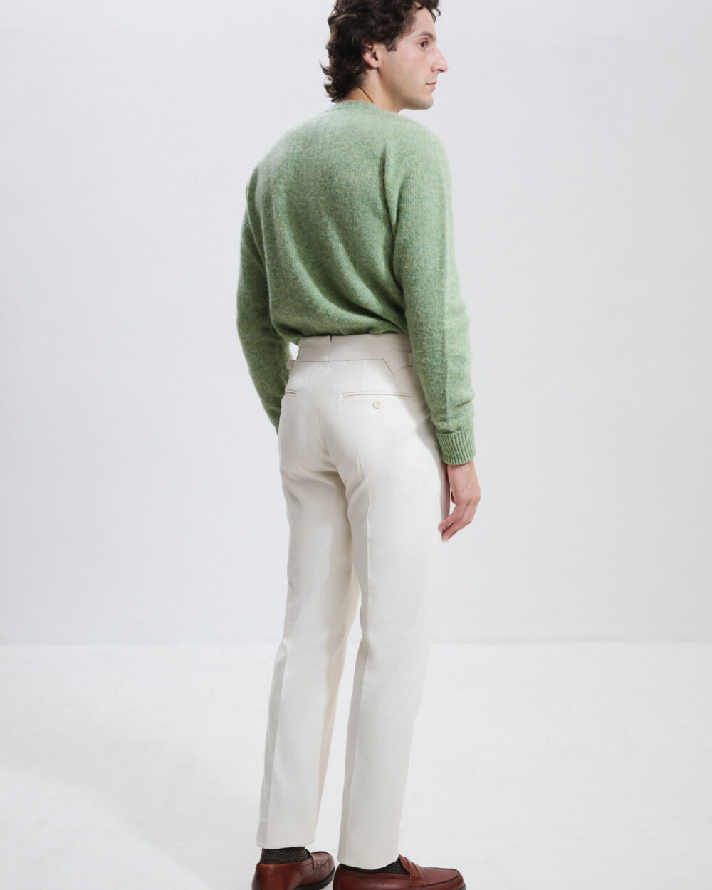 Two-Pleat Cut Trousers / Cotton Chino