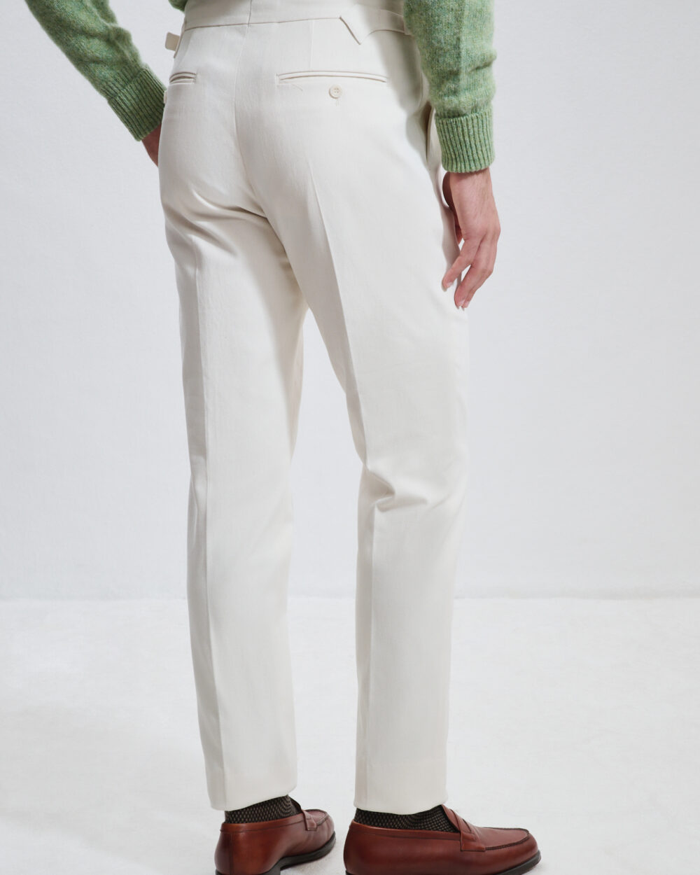 Two-Pleat Cut Trousers / Cotton Chino