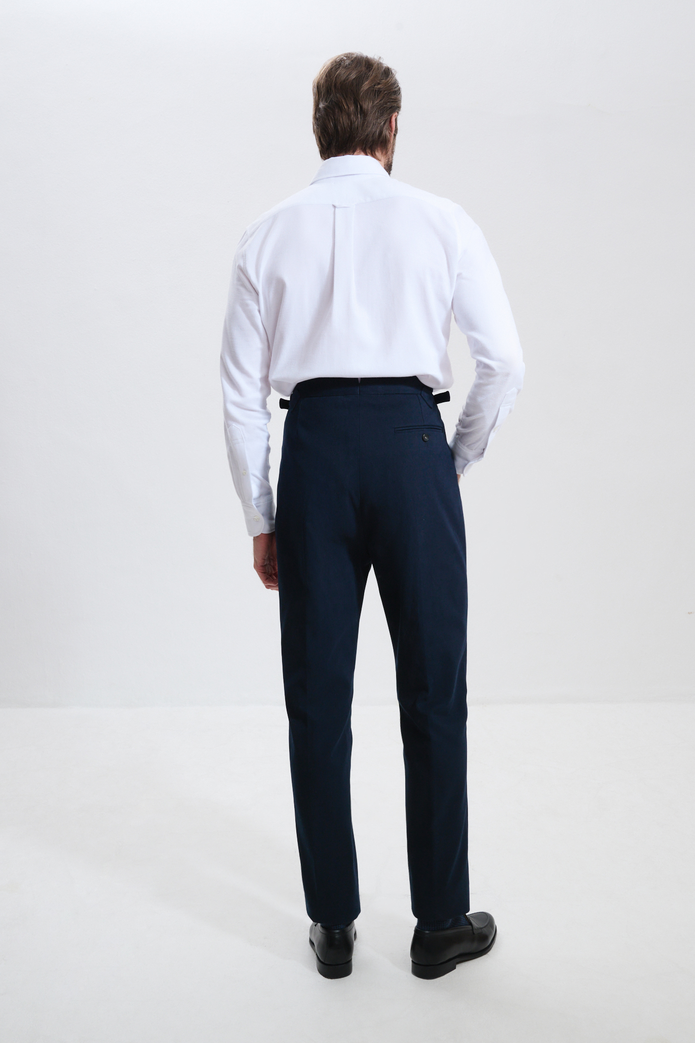 Single Pleat Trousers / Cotton Chino