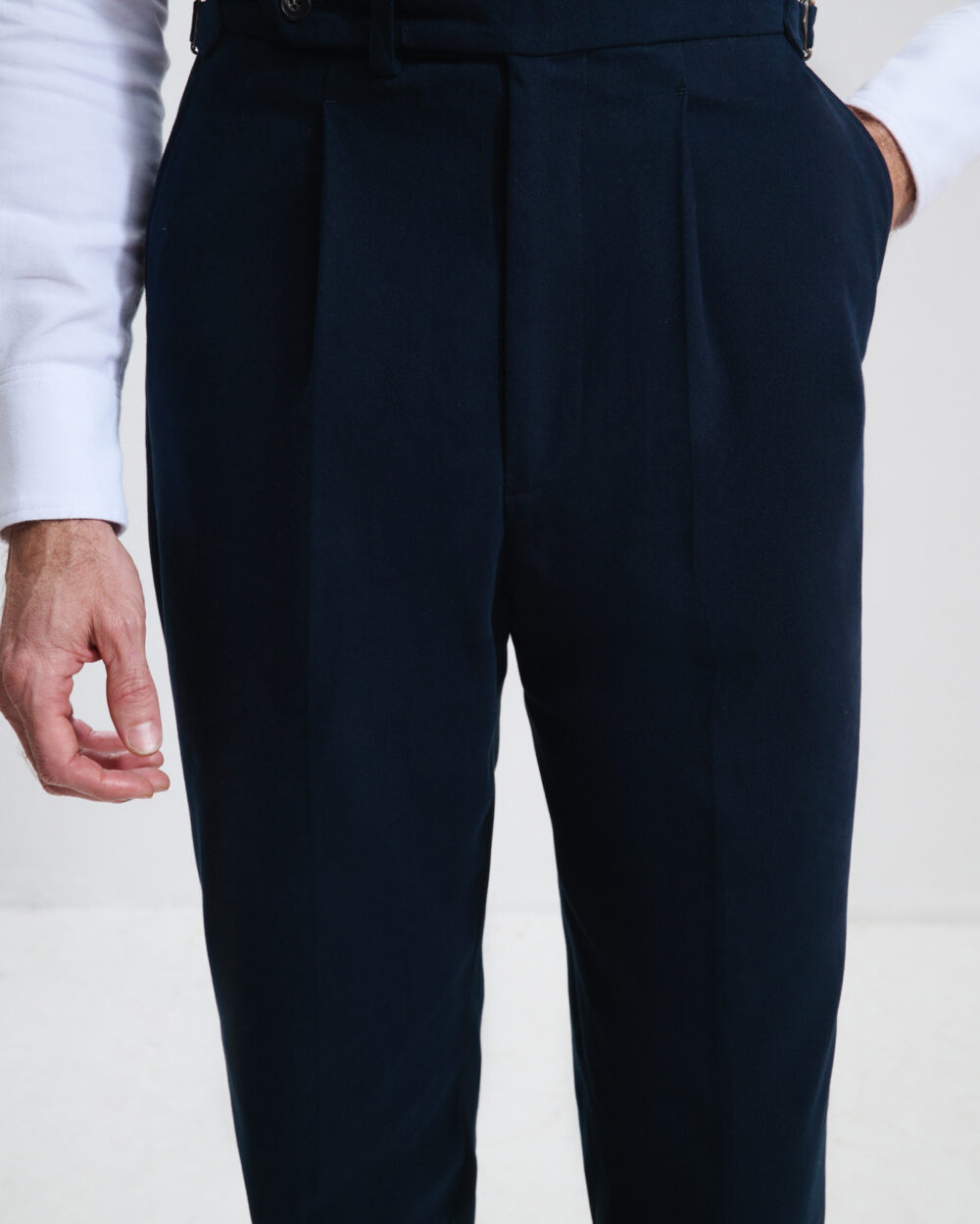 Single Pleat Trousers / Cotton Chino