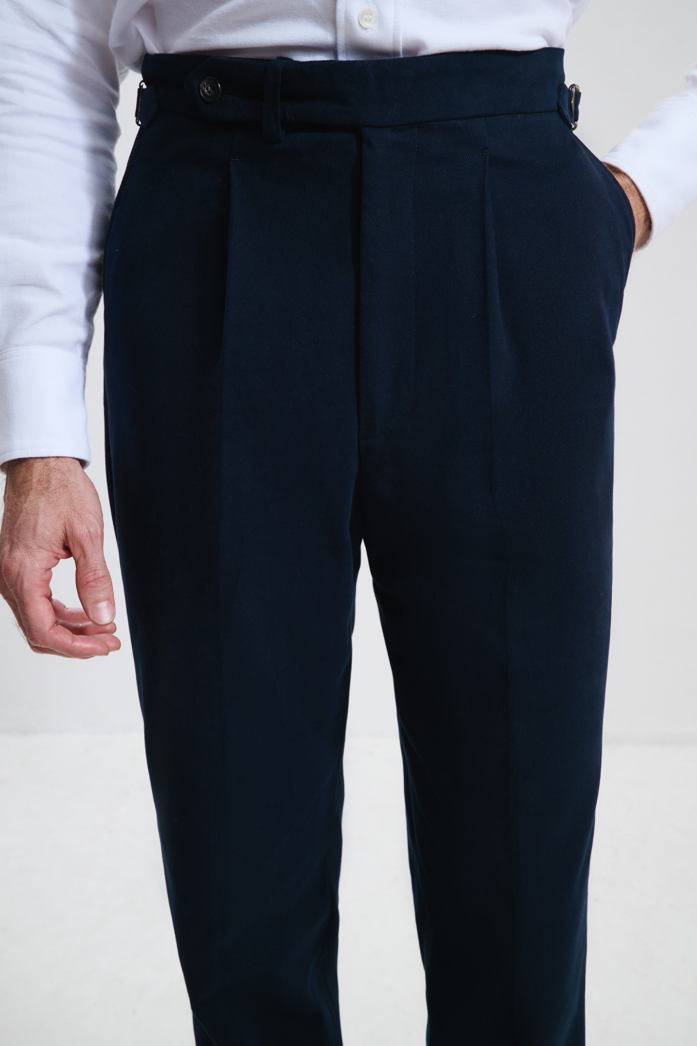 Single Pleat Trousers / Cotton Chino