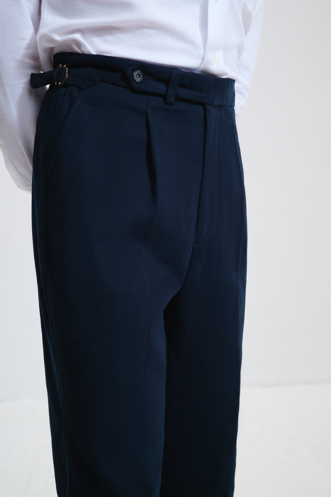 Single Pleat Trousers / Cotton Chino