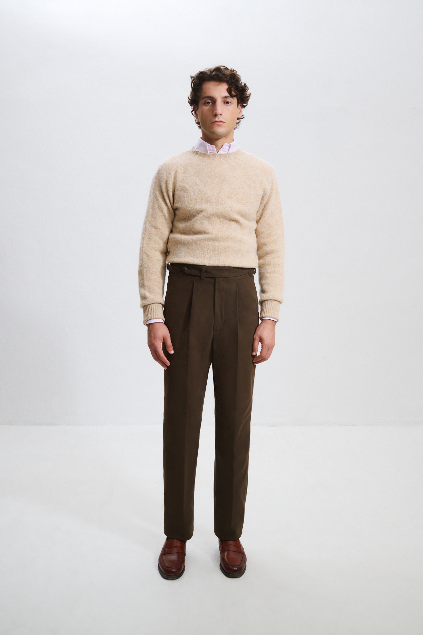 Single-Pleat Trousers / Chino Cotton