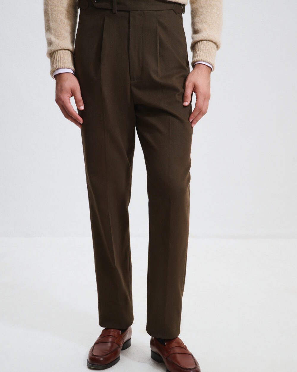 Single-Pleat Trousers / Chino Cotton