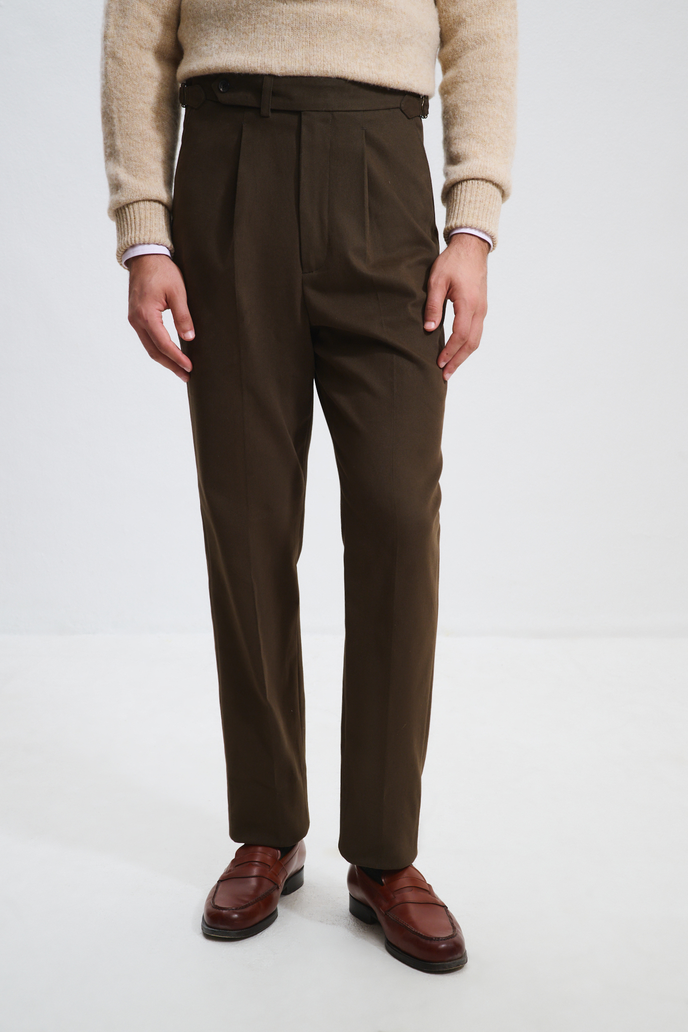 Single-Pleat Trousers / Chino Cotton