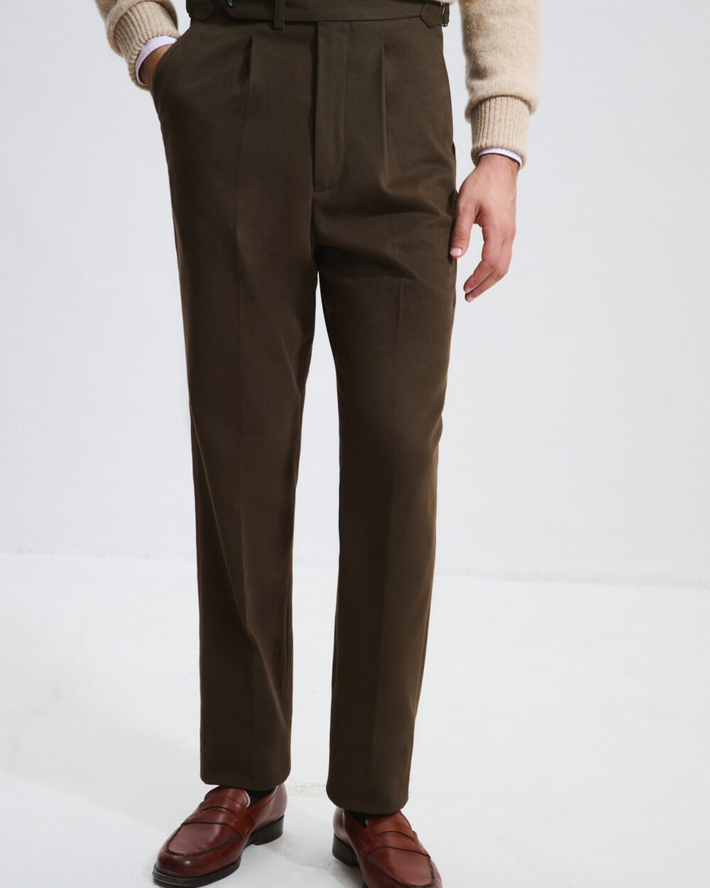 Single-Pleat Trousers / Chino Cotton