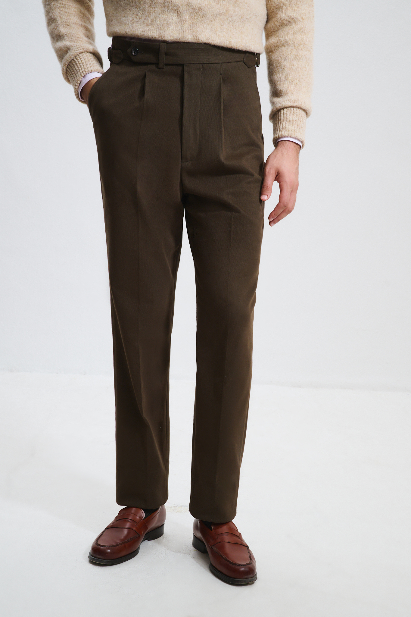 Single-Pleat Trousers / Chino Cotton
