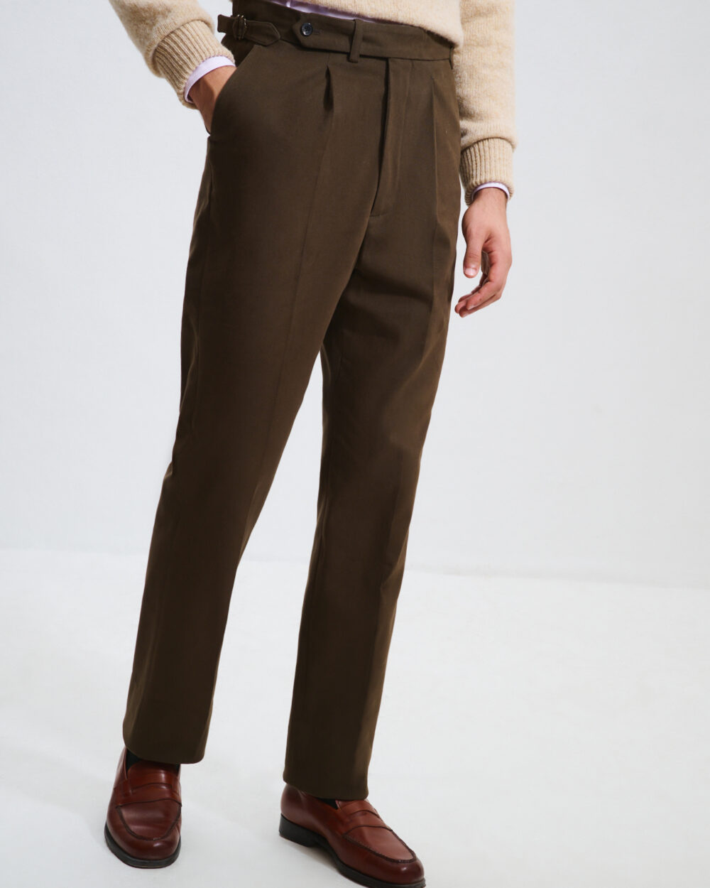 Single-Pleat Trousers / Chino Cotton