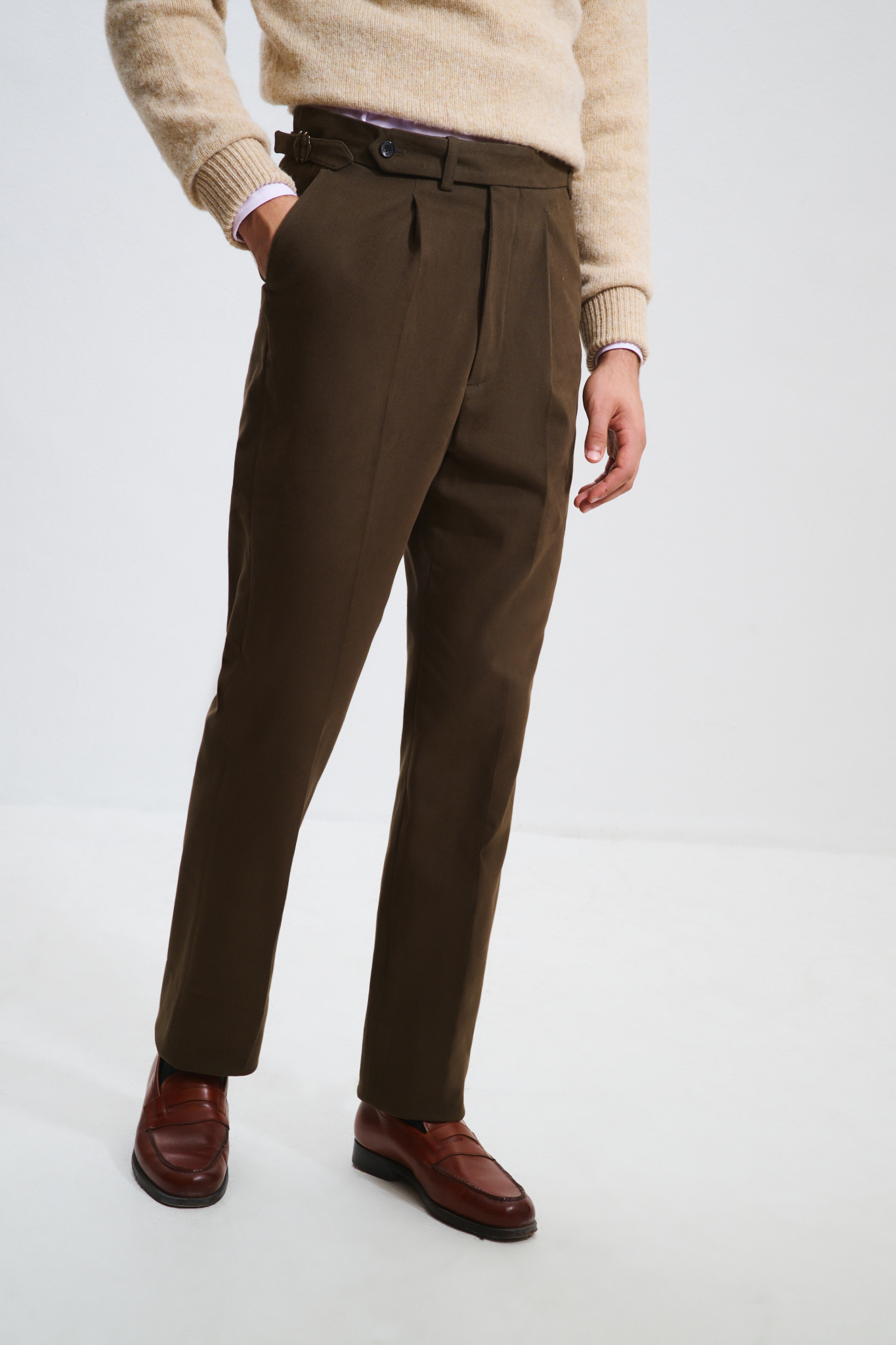 Single-Pleat Trousers / Chino Cotton