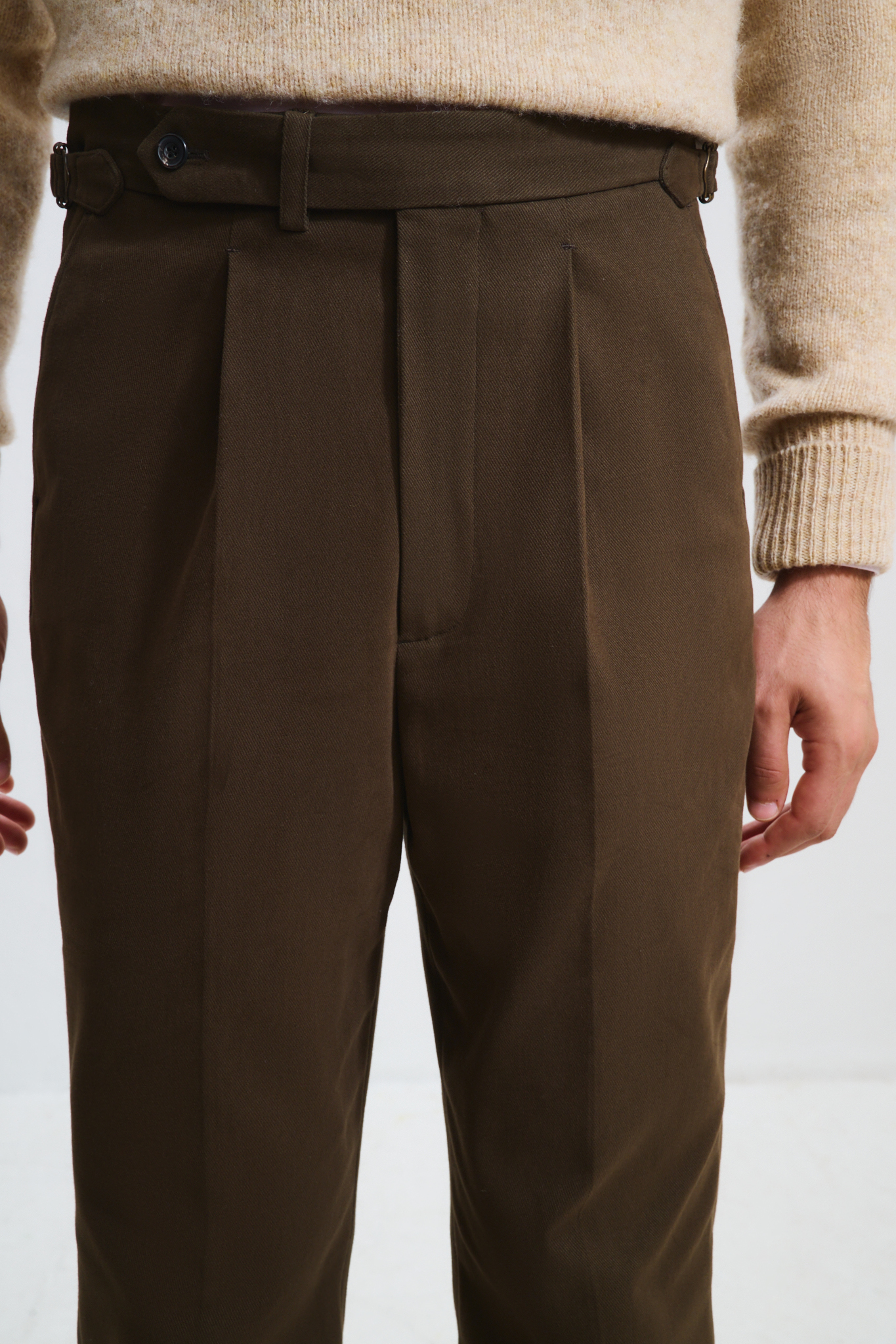 Single-Pleat Trousers / Chino Cotton