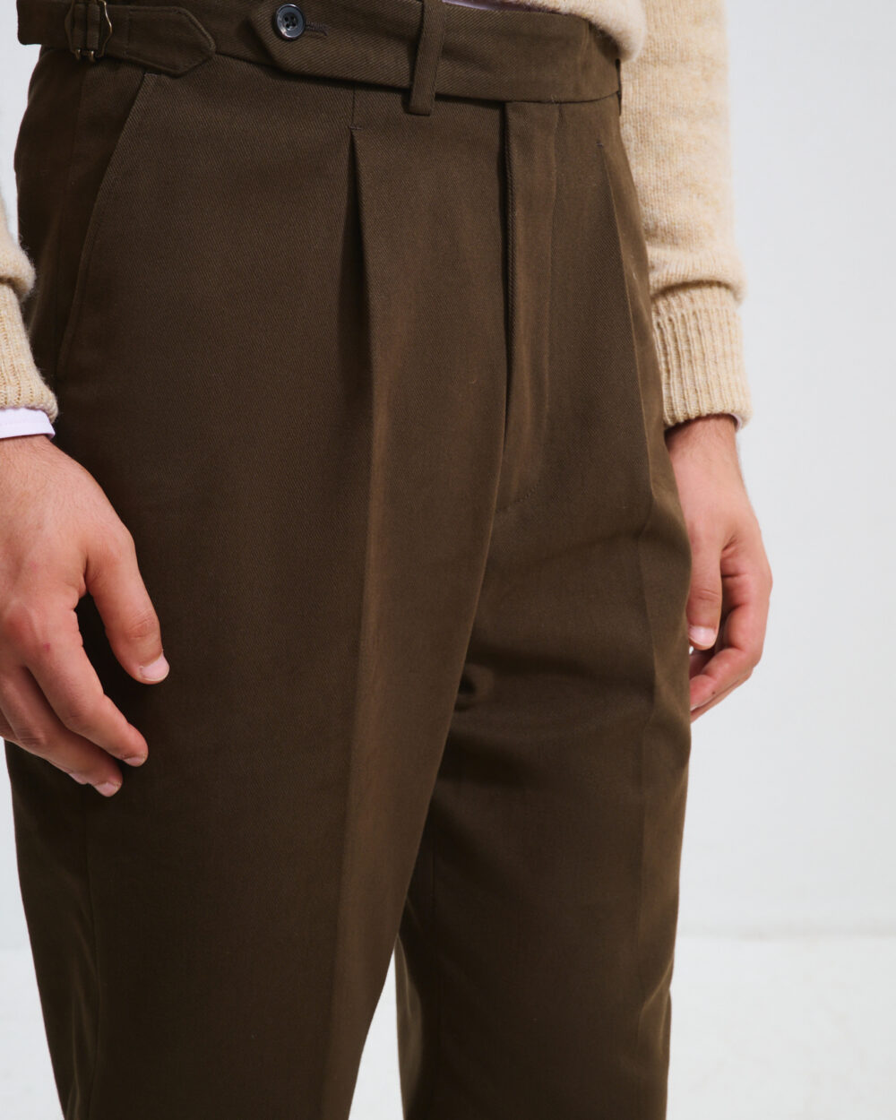 Single-Pleat Trousers / Chino Cotton