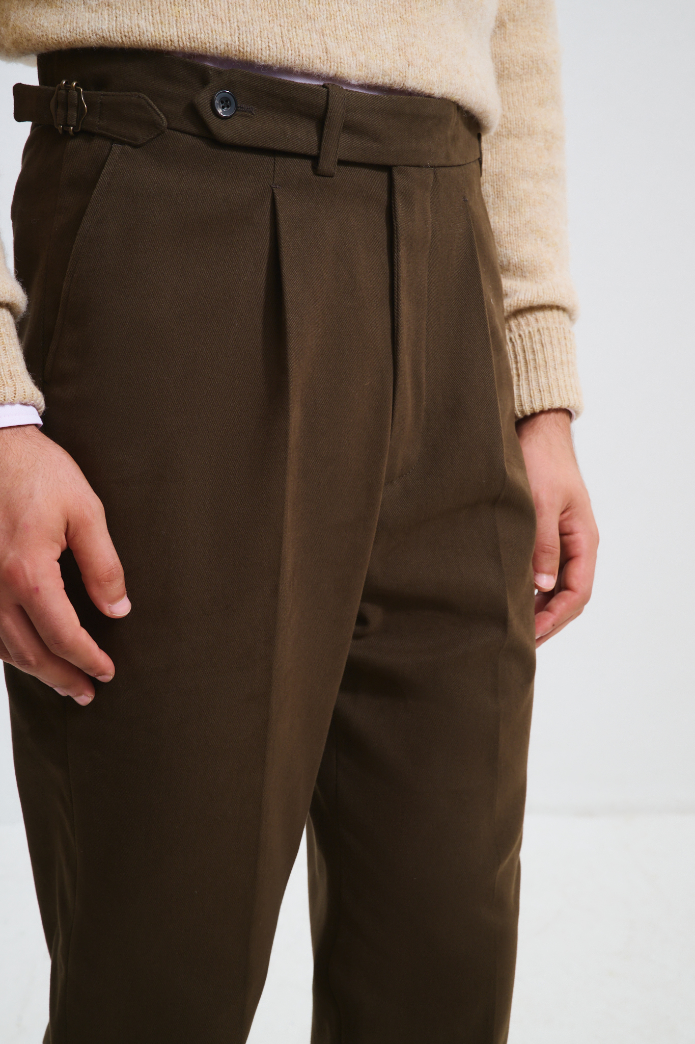 Single-Pleat Trousers / Chino Cotton