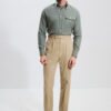 Single Pleat Trousers / Cotton Chino