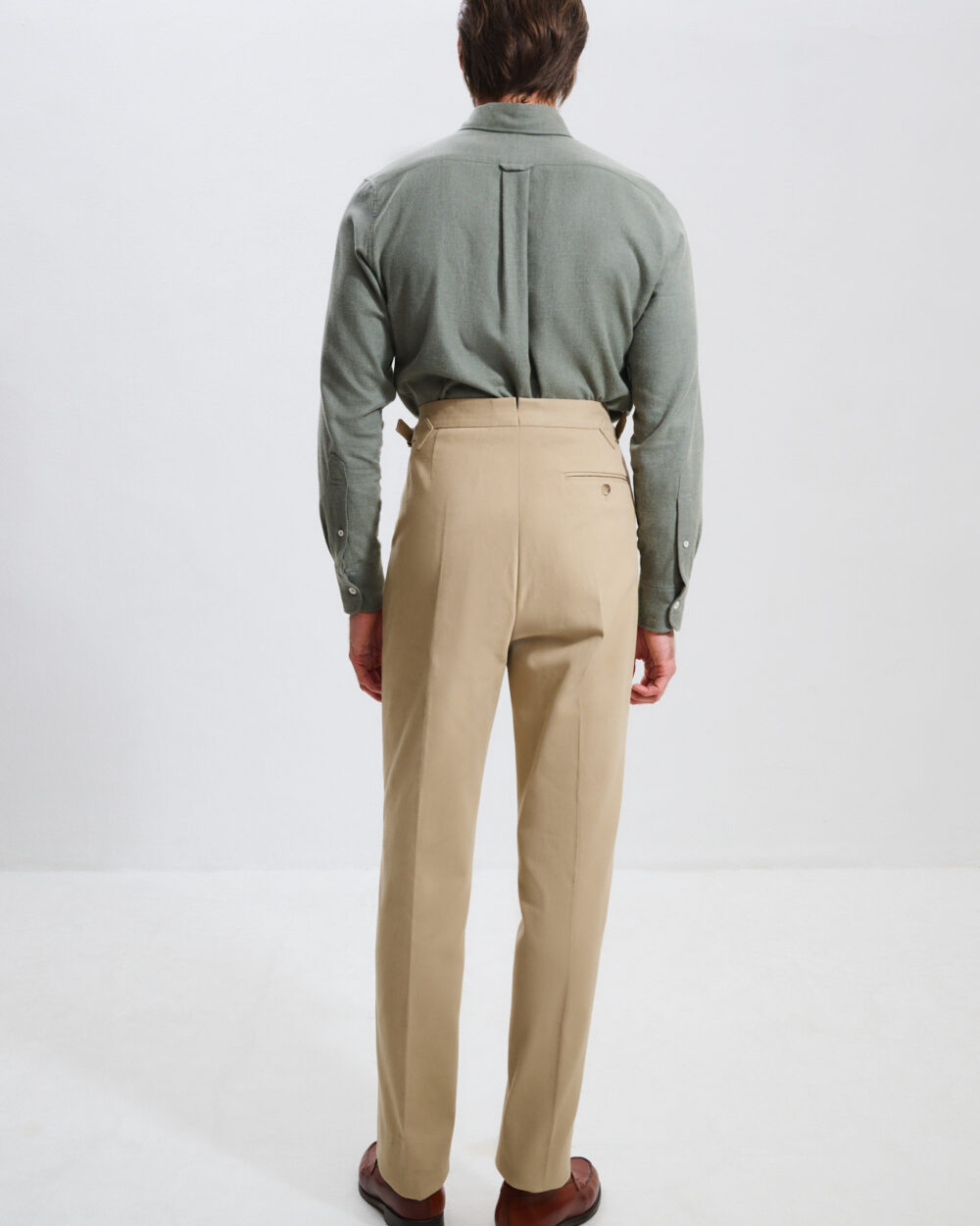 Single Pleat Trousers / Cotton Chino