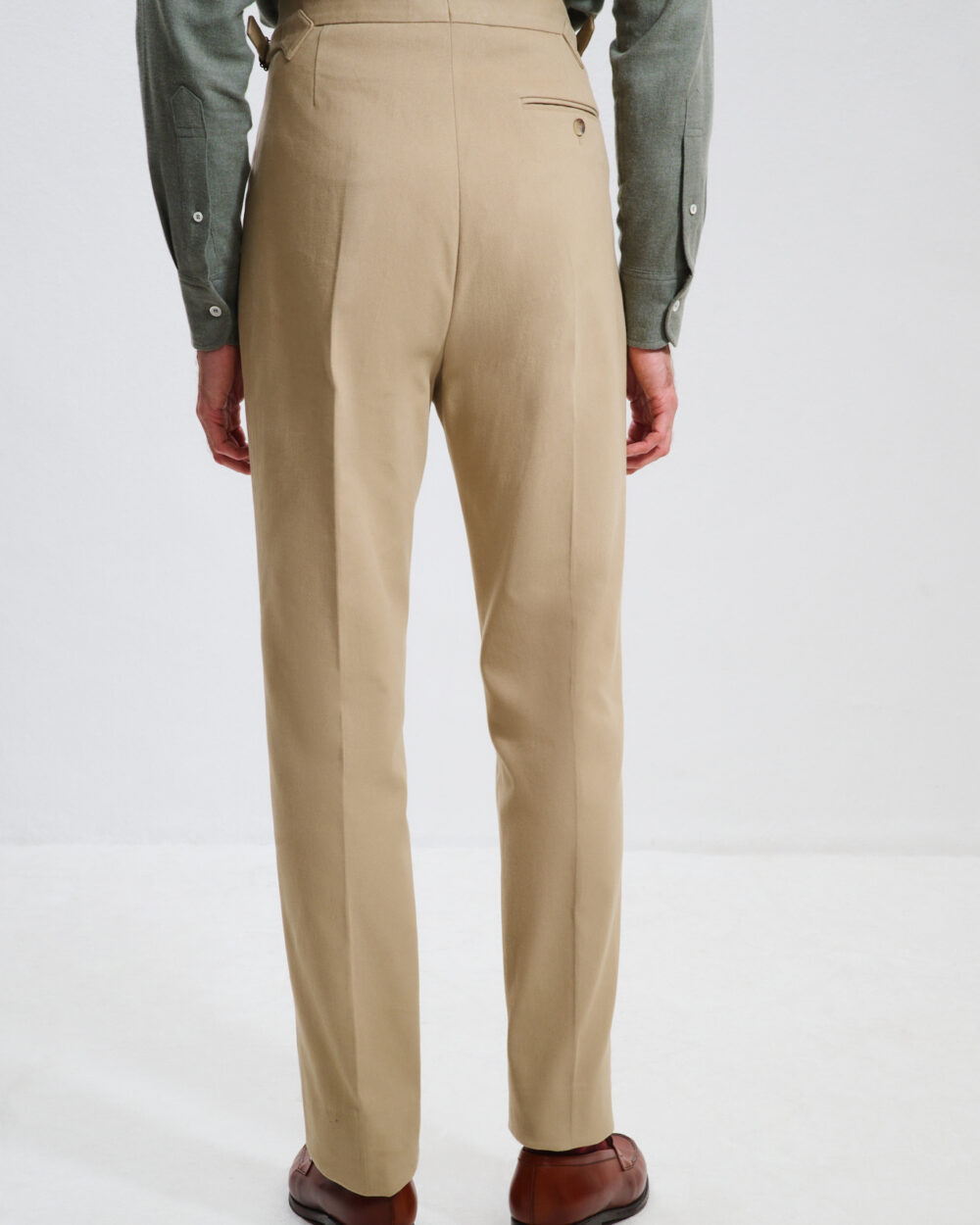 Single Pleat Trousers / Cotton Chino
