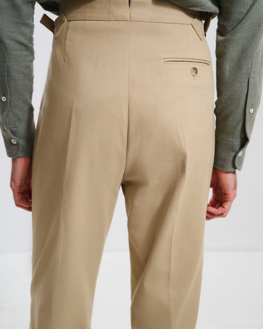 Single Pleat Trousers / Cotton Chino