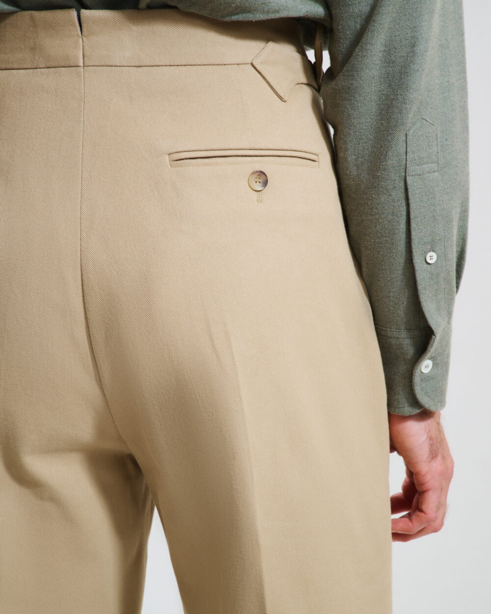 Single Pleat Trousers / Cotton Chino
