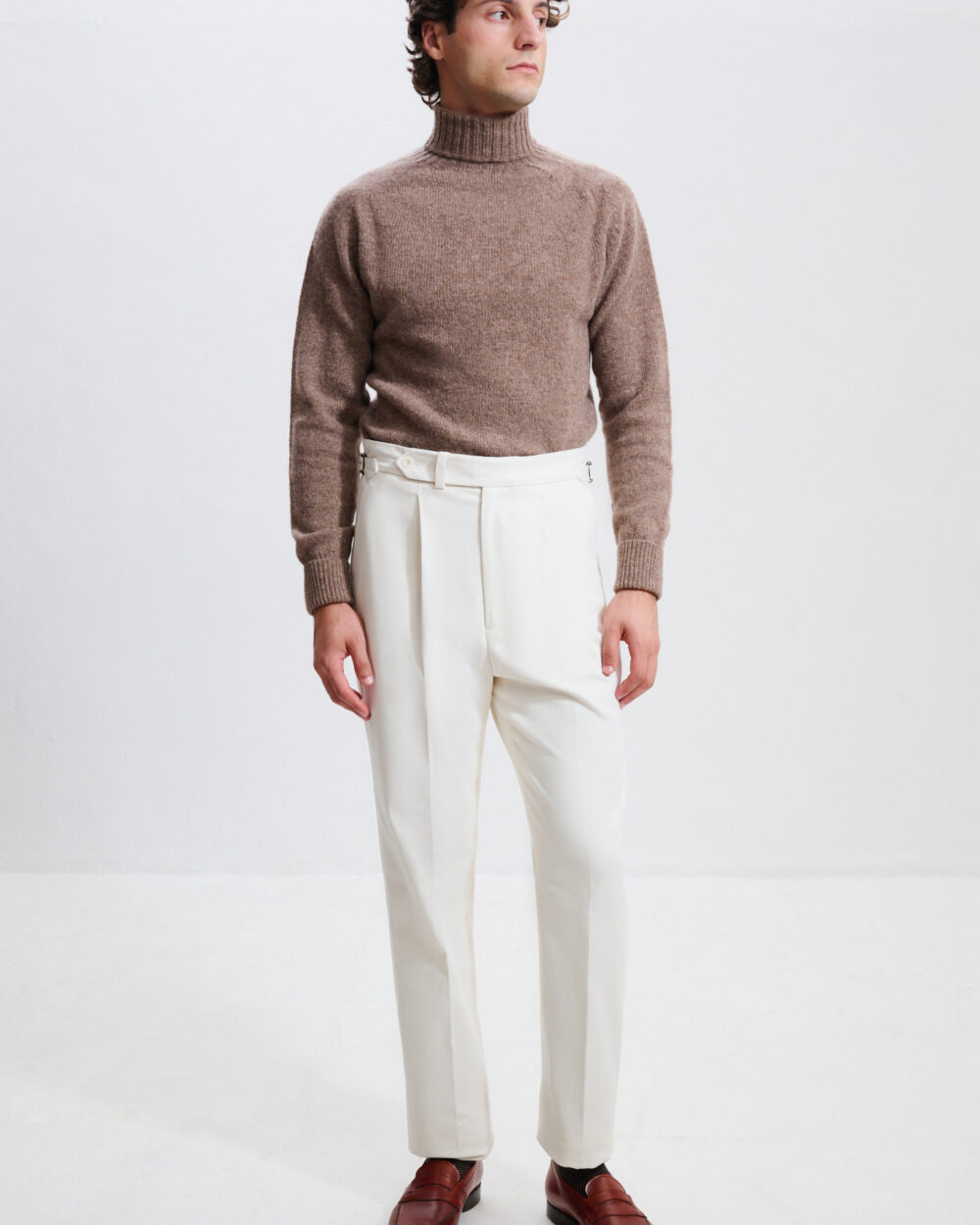 Single-Pleat Trousers / Cotton Chino
