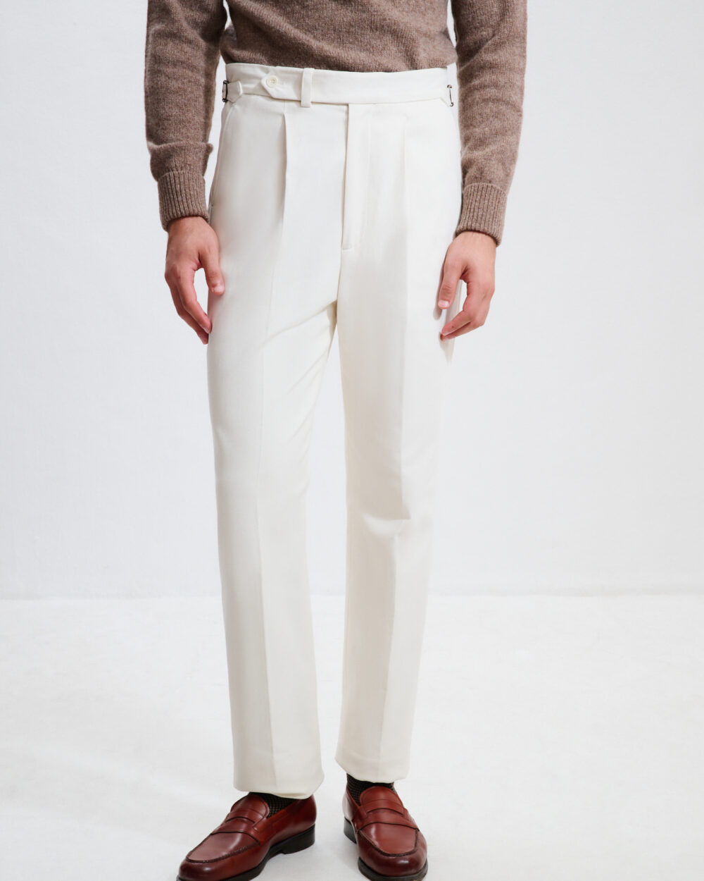 Single-Pleat Trousers / Cotton Chino