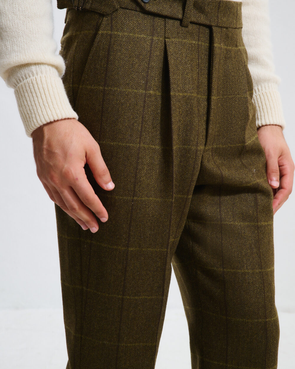 Pantalon Coupe Une Pince / Tweed