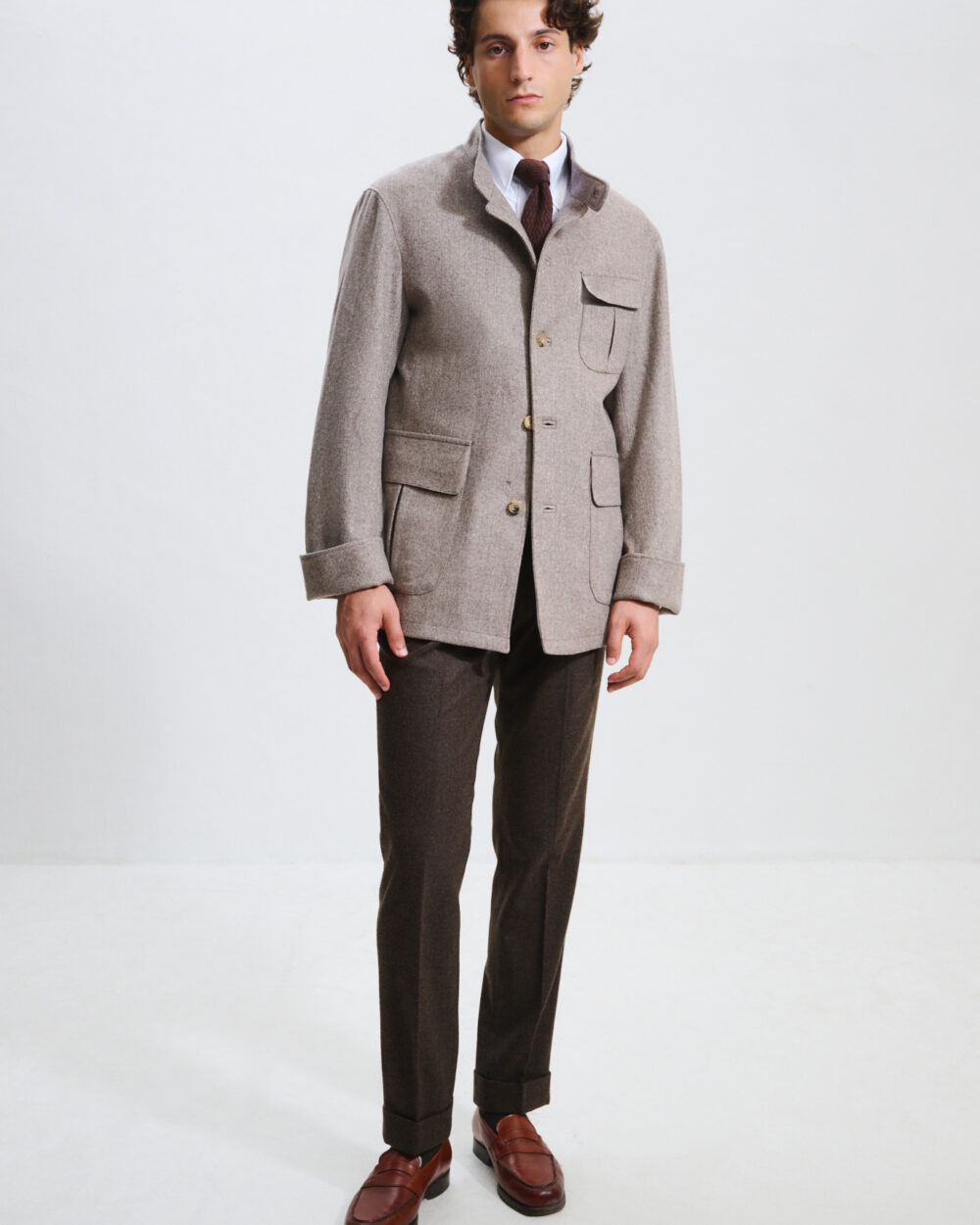 Veste Maubourg à rabats / Flanelle chevrons