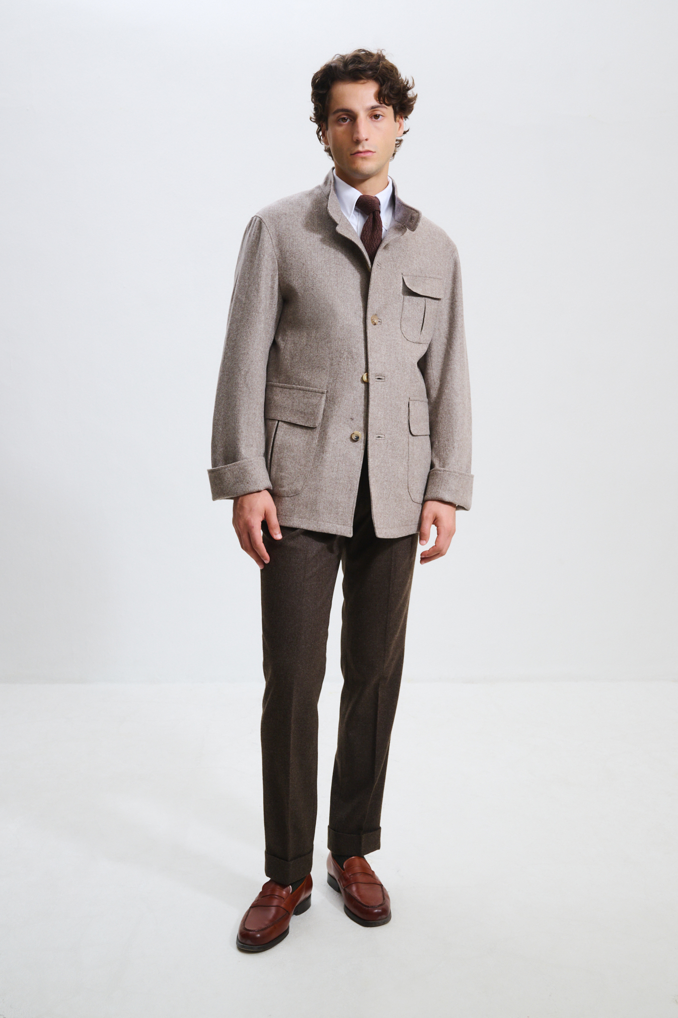 Veste Maubourg à rabats / Flanelle chevrons