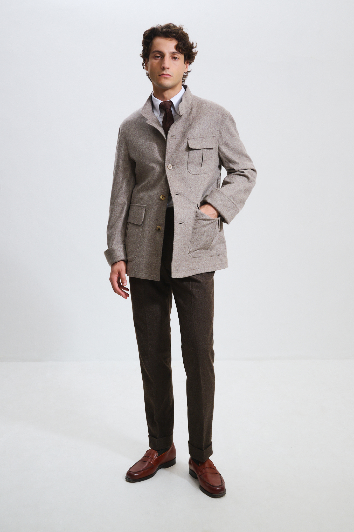 Veste Maubourg à rabats / Flanelle chevrons