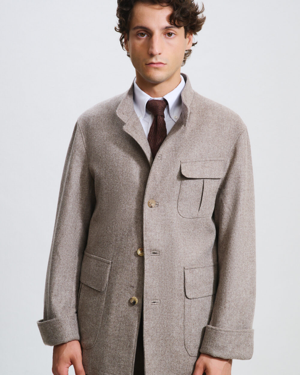 Veste Maubourg à rabats / Flanelle chevrons