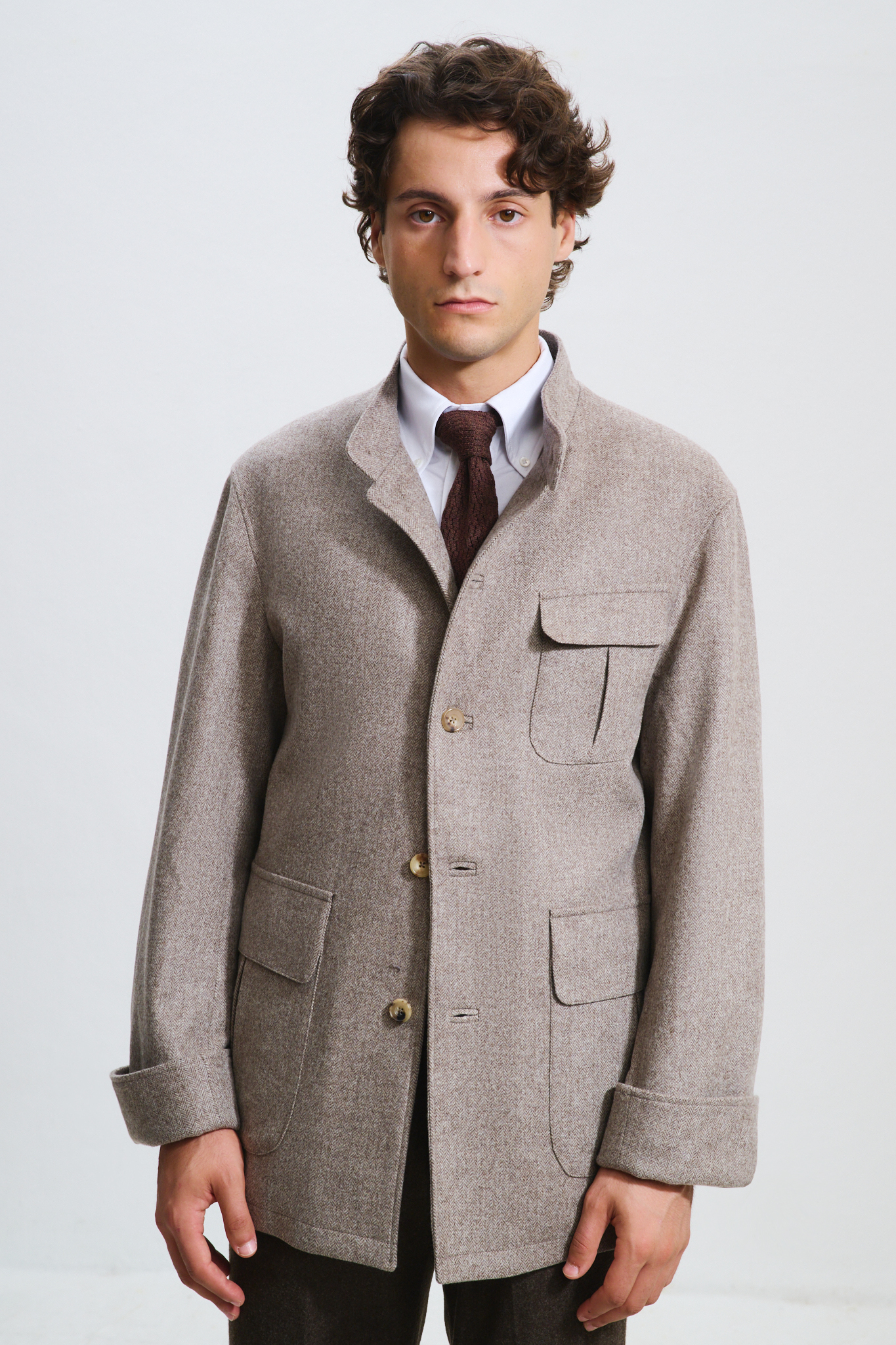 Veste Maubourg à rabats / Flanelle chevrons