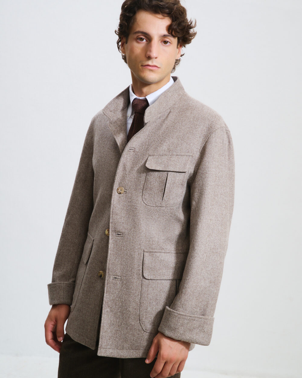 Veste Maubourg à rabats / Flanelle chevrons
