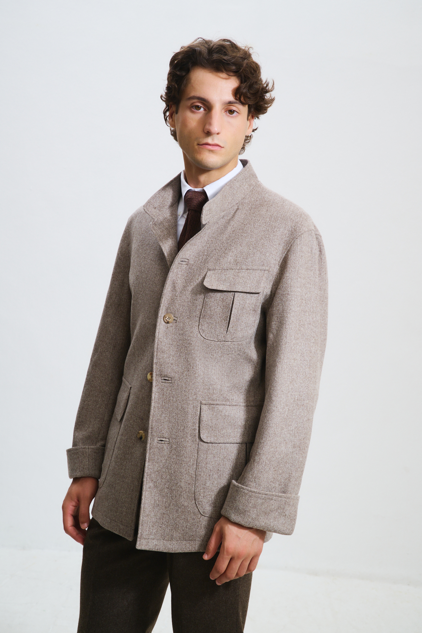 Veste Maubourg à rabats / Flanelle chevrons