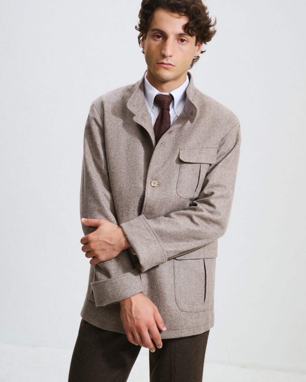 Veste Maubourg à rabats / Flanelle chevrons