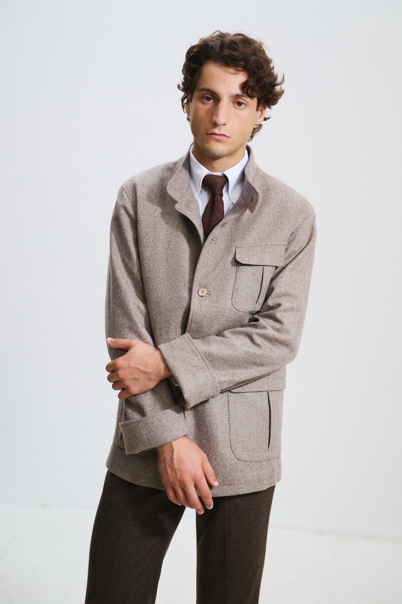 Veste Maubourg à rabats / Flanelle chevrons
