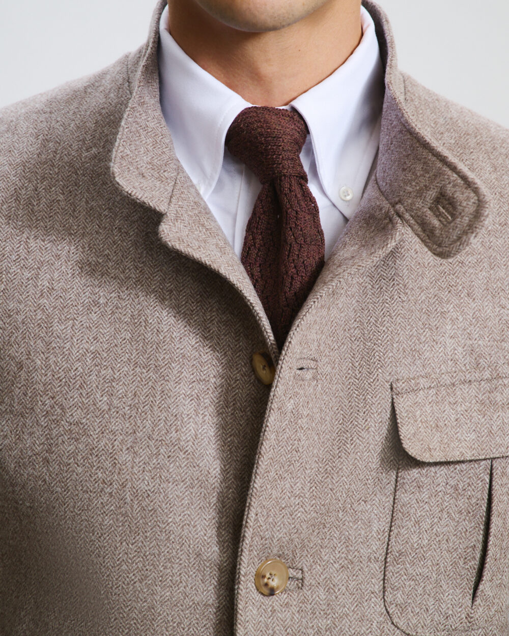 Veste Maubourg à rabats / Flanelle chevrons