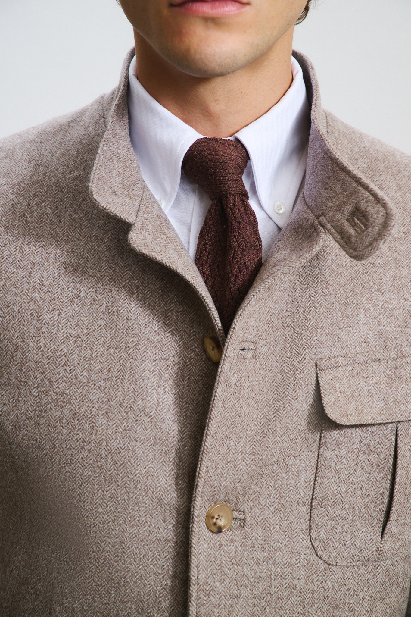 Veste Maubourg à rabats / Flanelle chevrons