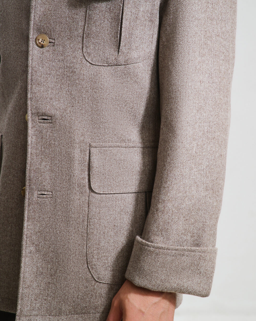 Veste Maubourg à rabats / Flanelle chevrons
