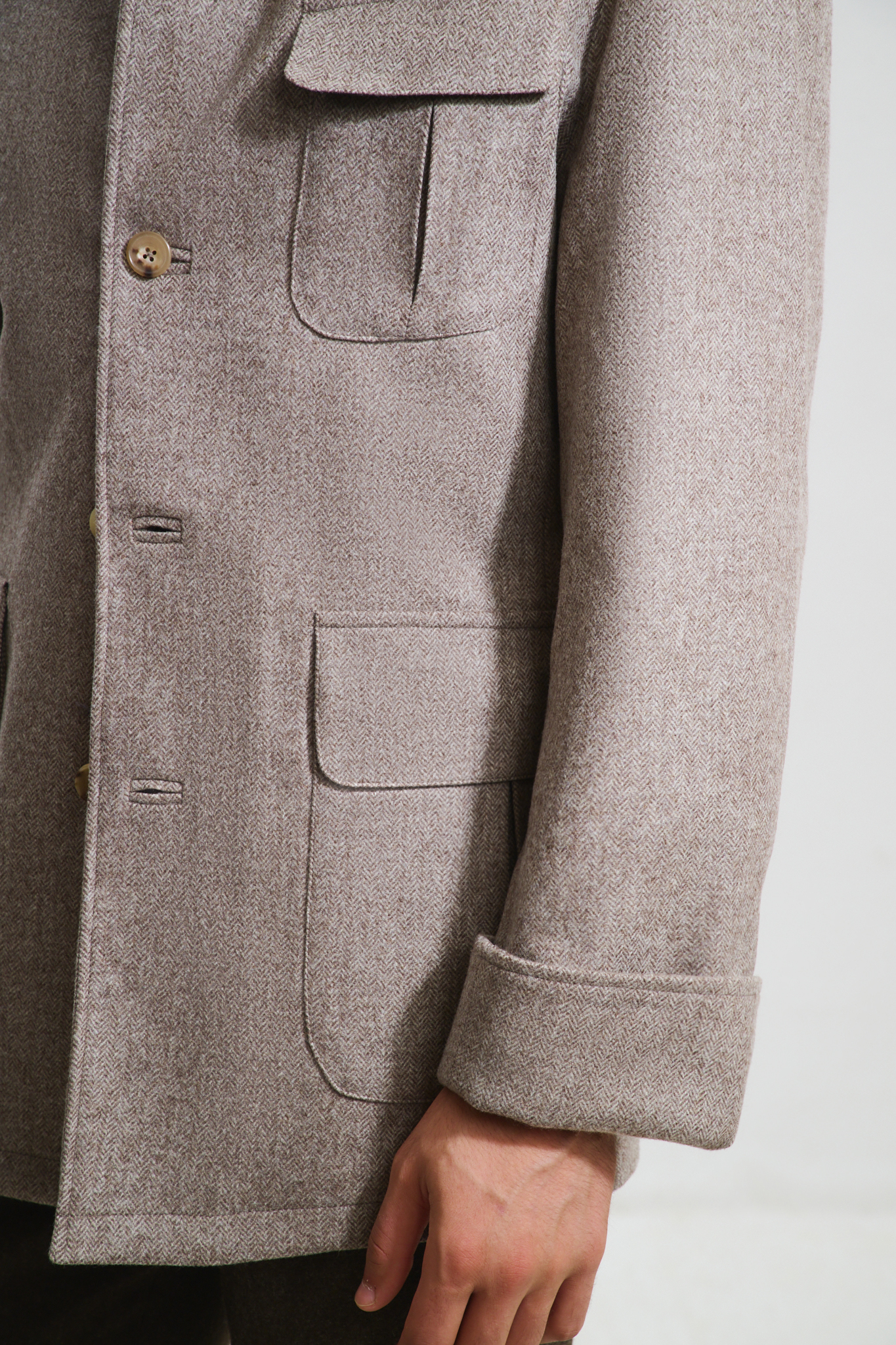 Veste Maubourg à rabats / Flanelle chevrons