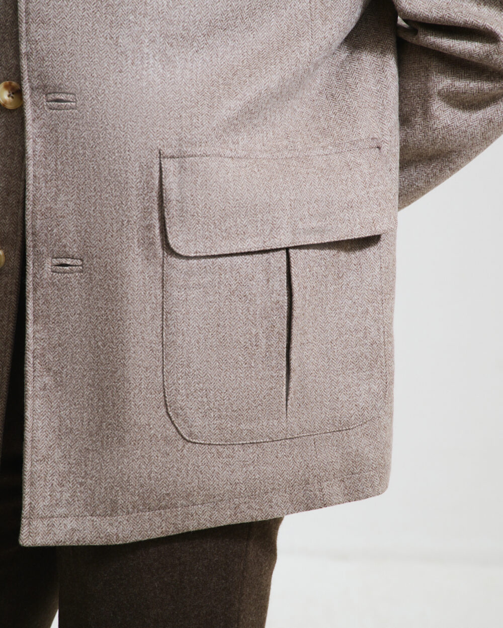 Veste Maubourg à rabats / Flanelle chevrons