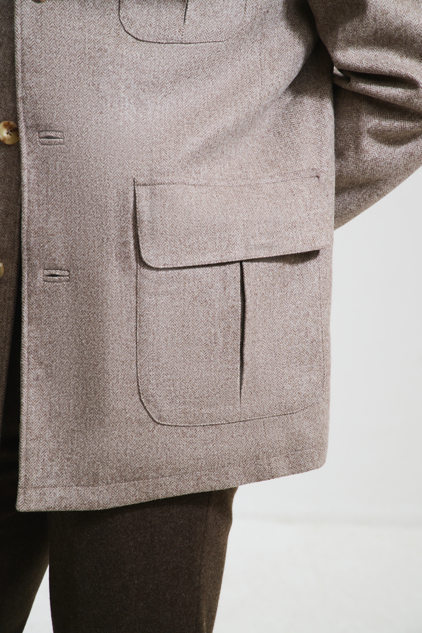 Veste Maubourg à rabats / Flanelle chevrons