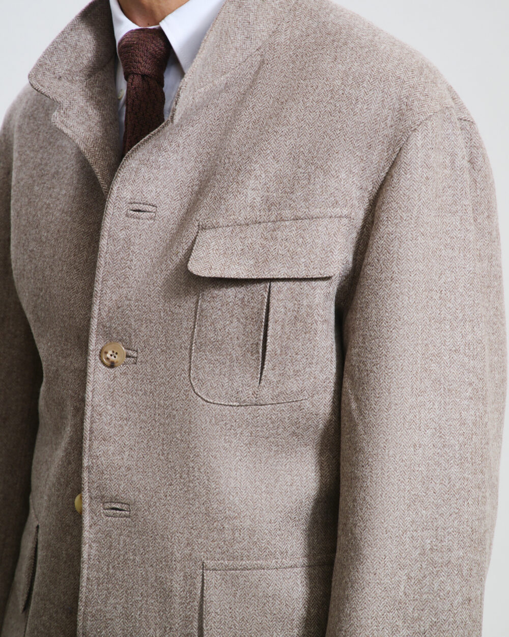 Veste Maubourg à rabats / Flanelle chevrons