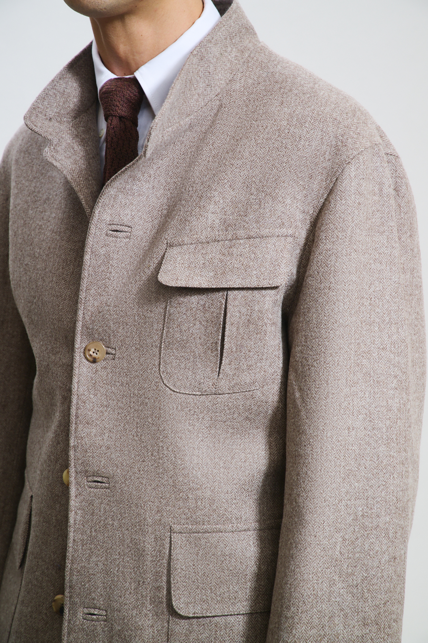 Veste Maubourg à rabats / Flanelle chevrons
