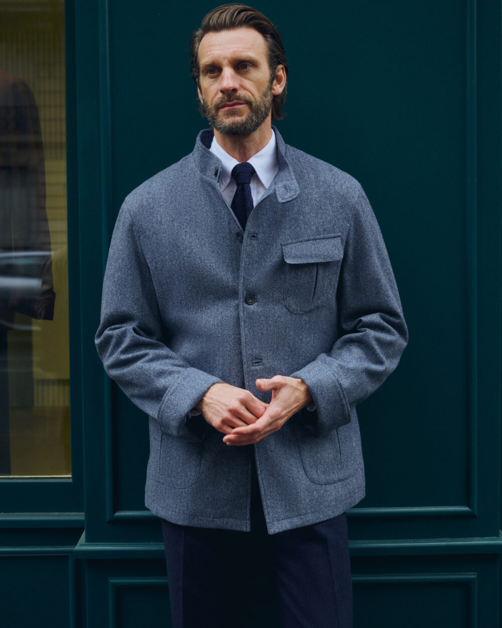 Veste Maubourg à rabats / Flanelle chevrons
