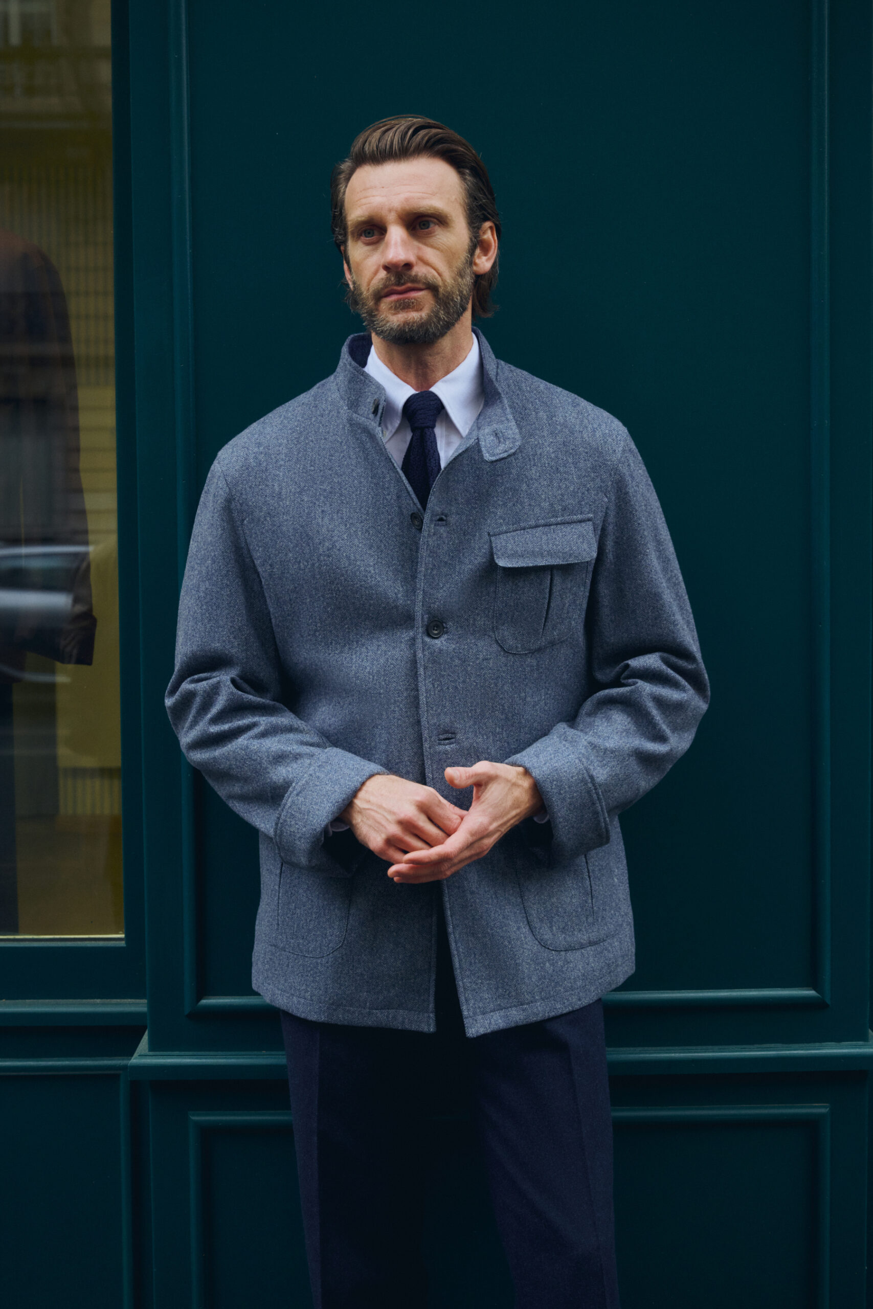 Veste Maubourg à rabats / Flanelle chevrons