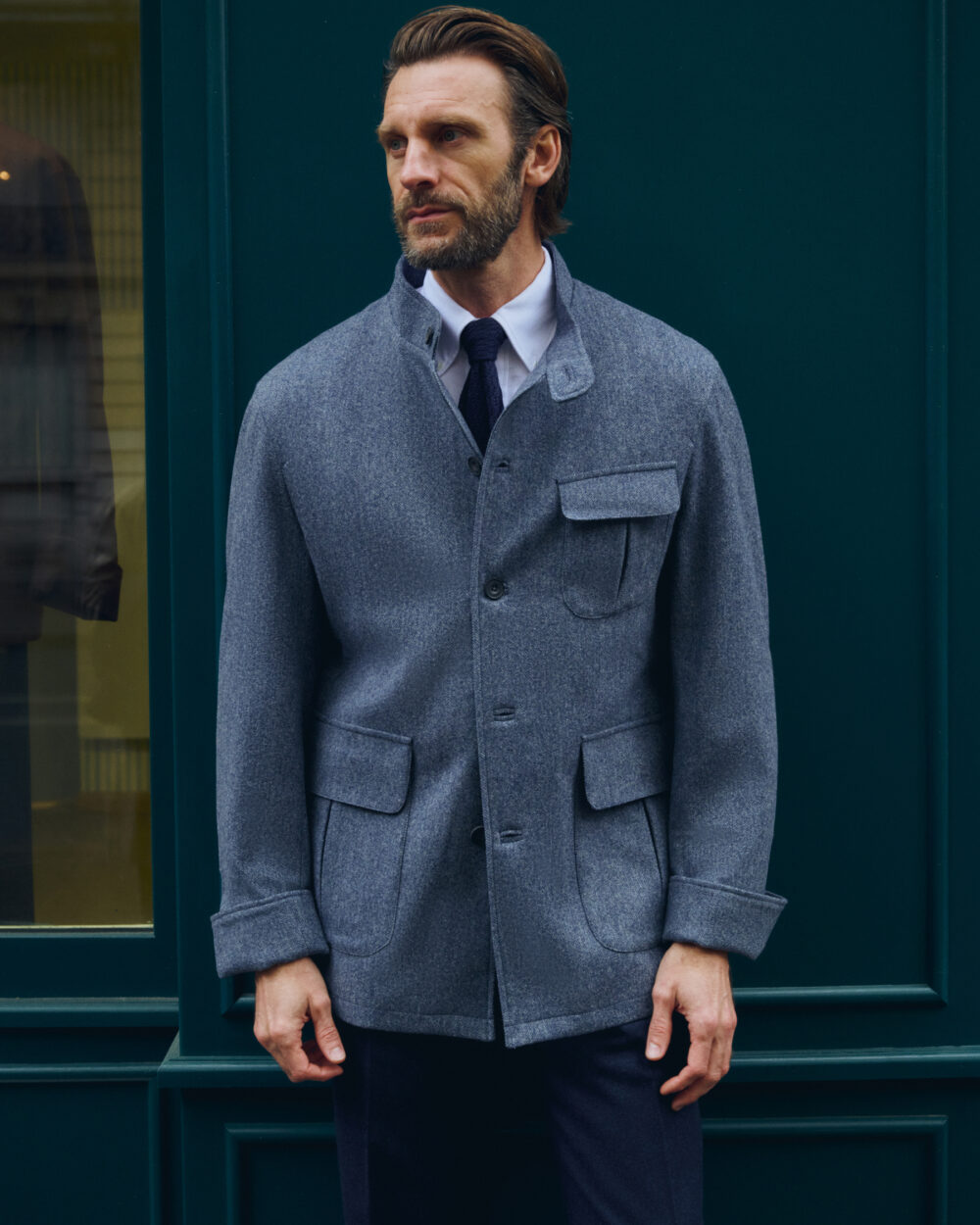 Veste Maubourg à rabats / Flanelle chevrons