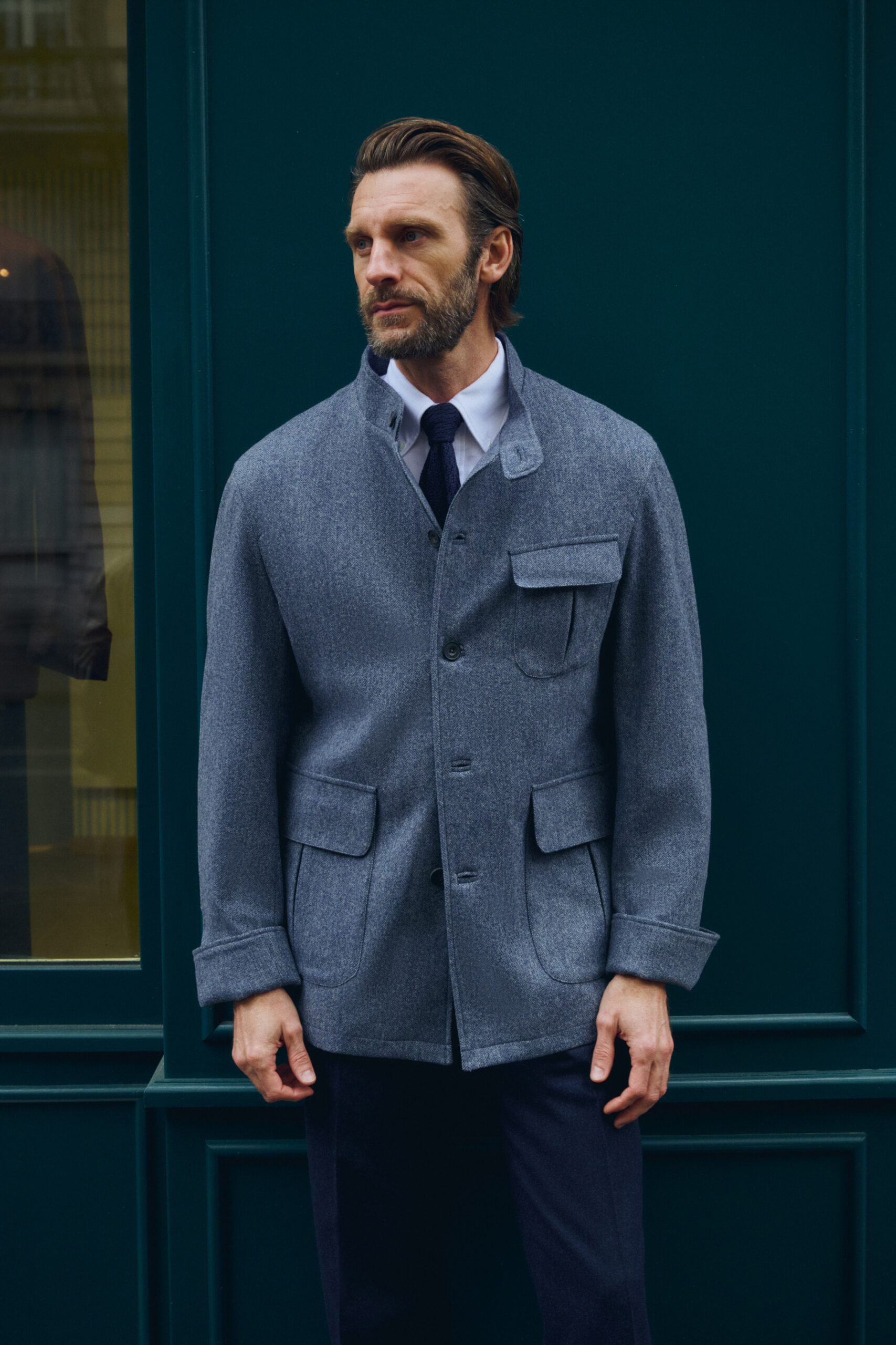 Veste Maubourg à rabats / Flanelle chevrons
