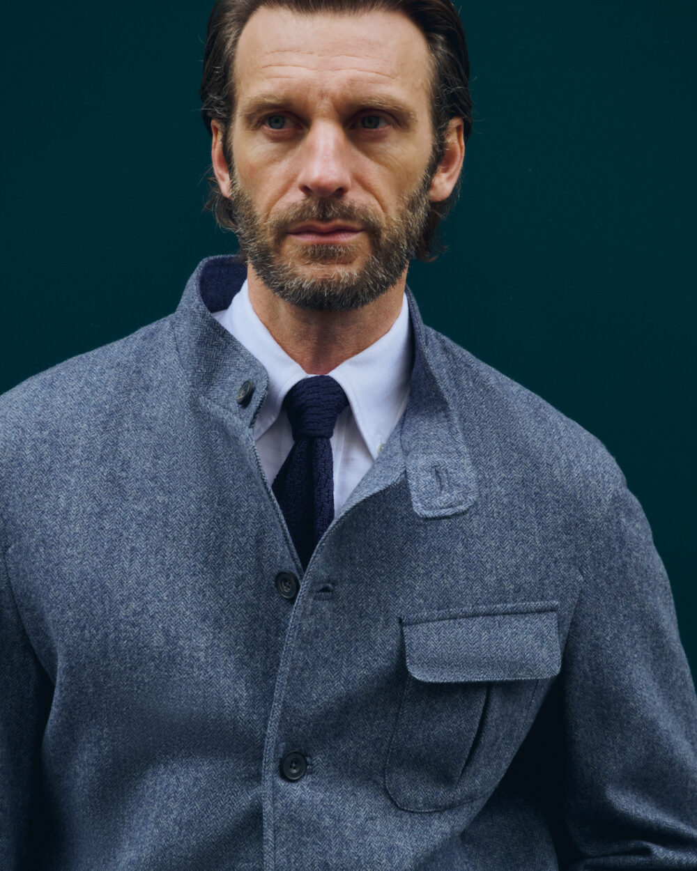 Veste Maubourg à rabats / Flanelle chevrons
