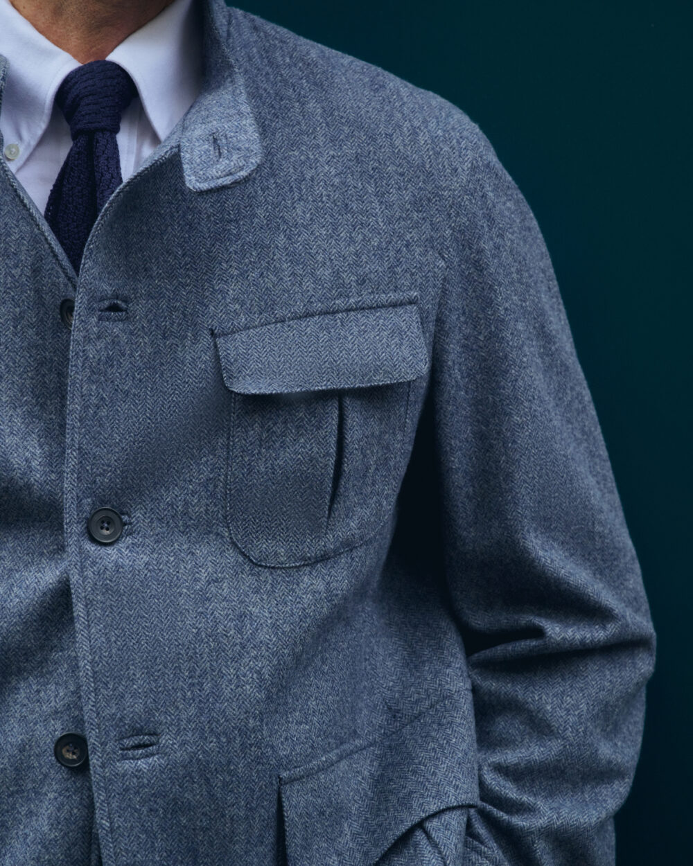 Veste Maubourg à rabats / Flanelle chevrons