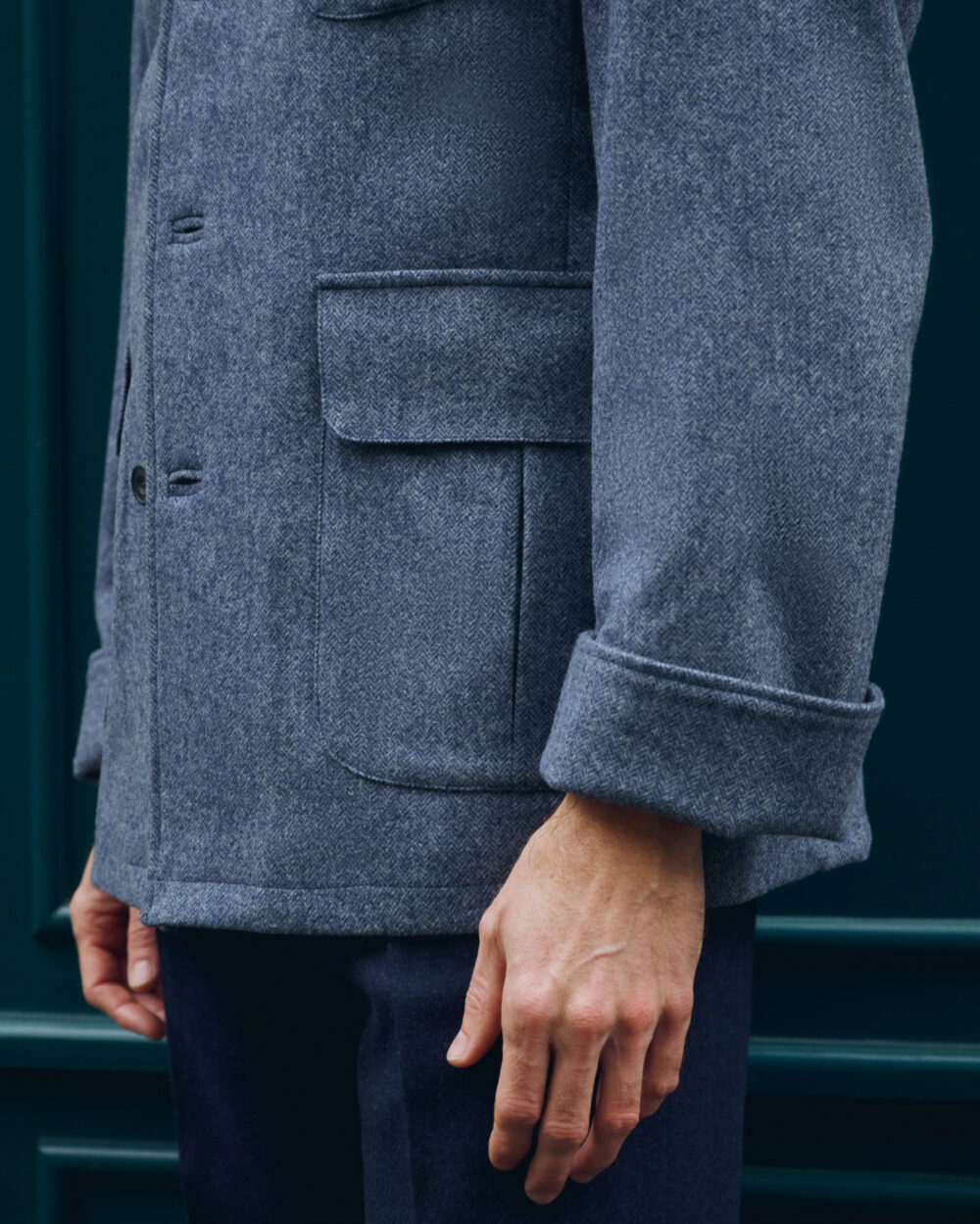 Veste Maubourg à rabats / Flanelle chevrons