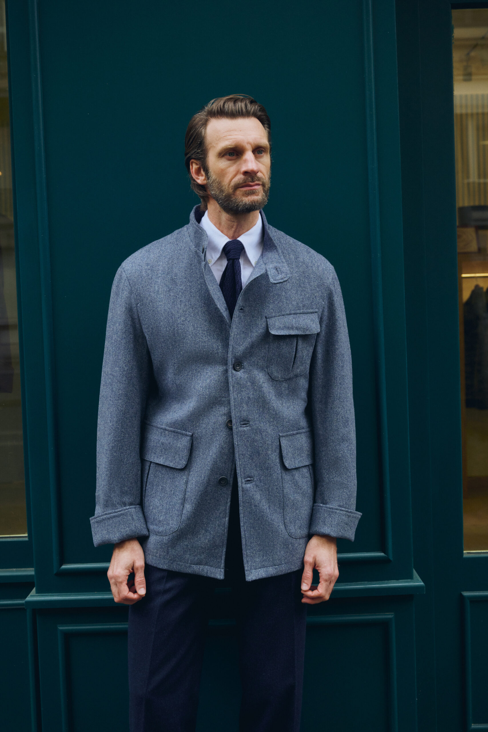 Veste Maubourg à rabats / Flanelle chevrons